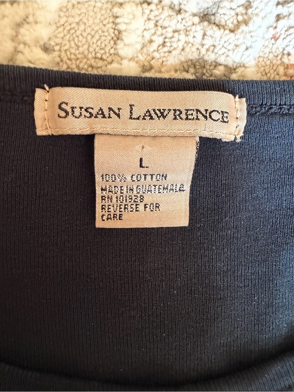 Y2K Susan Lawrence Rhinestone Graphic 3/4 Sleeve Top Size L - Picture 3 of 6